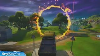 In a Vehicle, Jump Through the Flaming Ring at Salty Springs Location - Fortnite