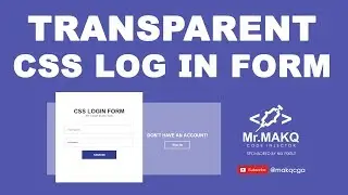 Transparent CSS Login Form Tutorial For Beginners - By Mr. MAKQ Code Injector