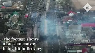 Ukraine destroy Russian tank column in Brovary near Kyiv   Russia Ukraine war