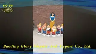 #fiberglassmold Snow White and the Seven Dwarfs #cartoon #statues #resinart #cnbdglory #homedecor