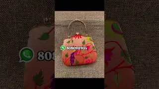 🦚Box type paithani purse with golden zari, semi silk material with birds & floral design #priaj2019
