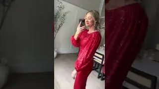 Lady in Red Dress Try On in Size XS