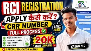 RCI Registration Kaise kare | Full Process 2024 | How To Apply RCI Registration | CRR NUMBER Apply