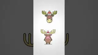 How to draw a Christmas elk step by step, #drawing, #video, #elk, #Christmas, #howtodraw, #New Year