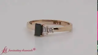 Unconventional Wedding Ring With Black Diamond In Yellow Gold-FD9008EMR