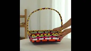 QI004722 Wickerwise Vibrant Wicker Gift Basket &ndash; Versatile Woven Basket with Handle