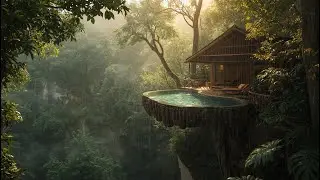Luxury Rainforest Treehouse with Rain & Infinity Pool Ambience