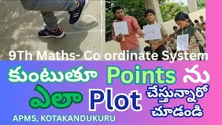 Co ordinate system 9th Maths, కుంటుతూ Points ను ఎలా Plot చేస్తున్నారో చూడండి