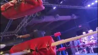 BIG TRUCK THE BEAST PERFORMING DOMIN8  ON LITTLE MANIA MIDGET WRESTLING TOUR 