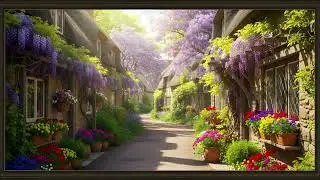 2 HOURS! Vintage Gold Frame TV Art | Spring Pond Screensaver & Flower Wallpaper 4K