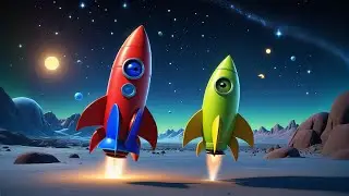 Two Toy Rockets Zoom to Space | Fun Nursery Rhymes for Kids | Counting Songs and Preschool Learning