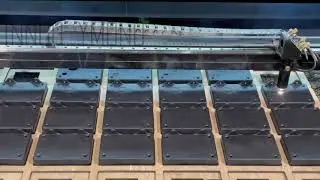 Co2 laser cutting PP Plastic end caps.
