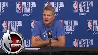[FULL] Steve Kerr jokes that Steph Curry's injury is '13.7%' responsible for his play | NBA on ESPN
