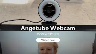 Angetube Streaming Webcam with Microphone: 1080P 60FPS USB Web Cam with Ring Light & Remote Control