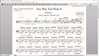 Drum Score World - Journey - Any Way You Want It (sample)