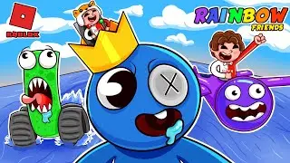 Rainbow Friends na Batalha de Constru&ccedil;&atilde;o do Build a Boat for Treasure Roblox🤩
