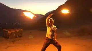 Pancho Fire Staff at Keromeos Desert BC Canada