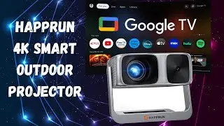 2000 ANSI Lumens 4K Smart Outdoor Projector with Google TV & Dolby Sound | HAPPRUN