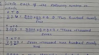 Write the numbers name | Write the following numbers in words