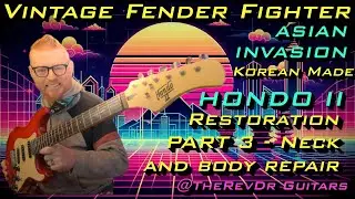 70s Fender Fighter MIK Hondo II by Samick Strat Style Part 3 body and neck repair electric guitar
