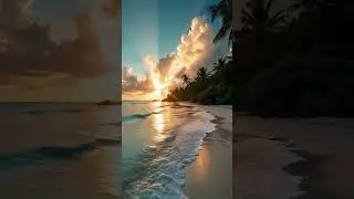 Peaceful Beach Ambience 🌊🏝️ | Relaxing Music & Ocean Waves for Sleep & Meditation #shorts