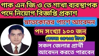 How to apply post of Branch manager of guk ngo |  Branch manager job circular of guk ngo |