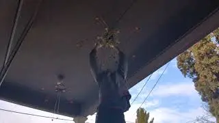 Strong 55 mph winds blowing homemade ceiling fans