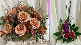How to make a flower basket arrangement with roses