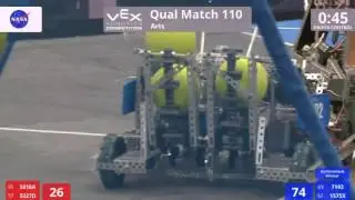VEX Worlds 2016 - VRC High School - Arts - Qual 110 (3818A 5327D) 62 vs 162 (7192 1575X)