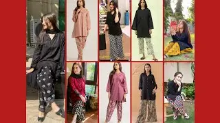 Plain 💯 shirt with printed trouser/winter dress design 2023 in Pakistan #simpleshirtprintedtrousr