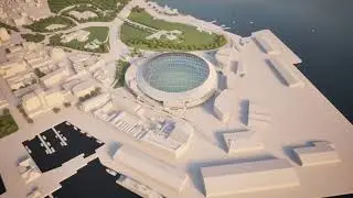 Entering the Macquarie Point Multipurpose Stadium (as shown in the POSS public hearings, 25 June)