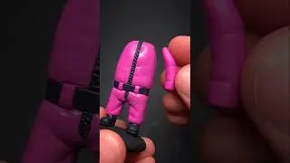 Squid Game - Pink Soldier Out of Polymer Clay #Squidgame #squidgame2