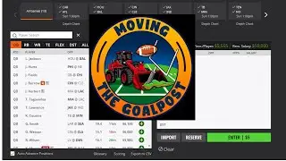 DraftKings Week 1 Slate Tips And Tricks Moving The Goalpost Ep  6 w/Nick Ore