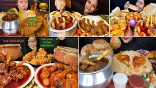 ASMR EATING PURI, LUCHI, HANDI MUTTON CURRY, FRIED RICE | FOOD VIDEOS | EATING SHOW | MUKBANG