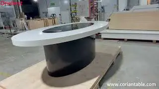 Solid Surface Oval Shape Boardroom Tables Modern Design Conference Table.