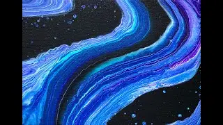 Infinity Tide - Acrylic Paint Pouring - Puddle and Ring Techniques