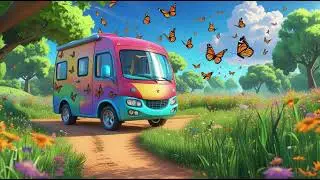 🚌🦋 Ruedas en la autocaravana hacia Butterfly Field 🌼✨ | Canciones infantiles y rimas 🎶