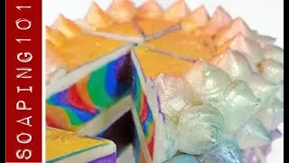 How to Make a Gilded Rainbow Soap Cake | Soaping101