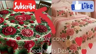 Premium woolen Bedsheet Set &ndash; table cover  & Breathable#crochet #fashion #handmade #bedsheets 