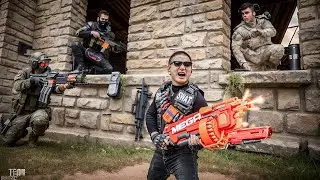 Игра с бластерами Nerf: Альфа-отряд против преступной банды. Шутер от первого лица в реальной жизни.