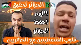 رده فعل فلسطيني 🇵🇸 الجزائر 🇩🇿 تحترق .. جندي جزائري يبكي ويستغيث  وينادي تيزي وزو تحترق يا الله🤲😨