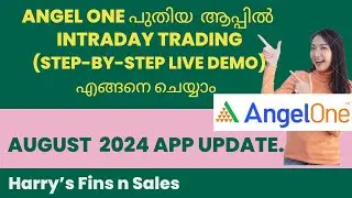 Intraday Trading Step by step live trade demo -Angel One App Malayalam | Harry's Fin n Sales