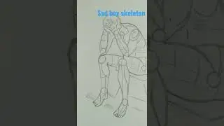 Draw a sad boy skeleton | subscribe my channel #youtubeshorts #shorts #viral #drawing #sketching