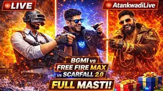 🔴  3 Games LIVE | BGMI &bull; Free Fire MAX &bull; ScarFall 2.0 😄 Just For Fun
