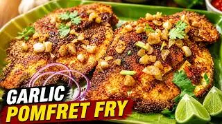 Garlic pomfret fry | paplet fry | fish finger | fried pomfret | pomfret fish recipe | dry fish