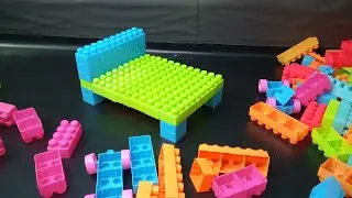 Satisfying DIY Bed /ASMR Building Blocks / #buildingblocks MUSCAN TOYS