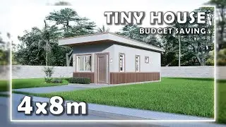 4x8m | Single Story Tiny House | Budget Saving🏡With 2D Layout Floor Plan
