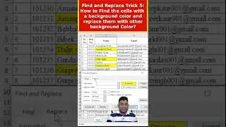 How to find cells with specific color background and replace it with other color?#exceltips #shorts