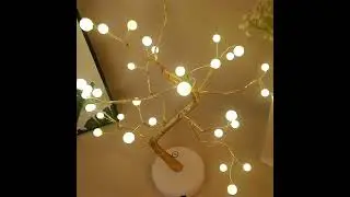 Pearl starry night light Led copper wire lamp INS style simple tree light