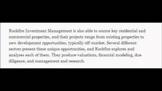 Rockfire Investment management -- Alternative assets